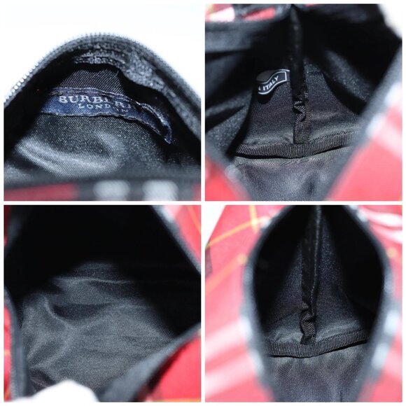 BURBERRY Nova Check Hand Pouch Nylon Red Auth yk12413 - Picture 15 of 16